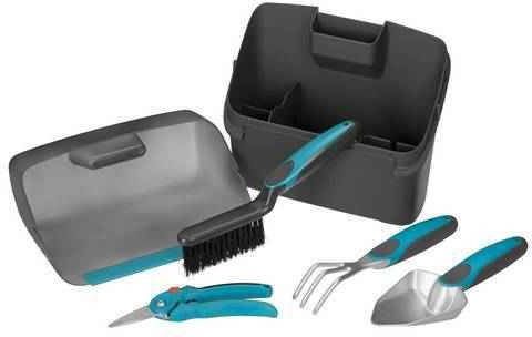 Gardena 8970-20 Balkon opbergbox met 4 delig tuingereedschapset