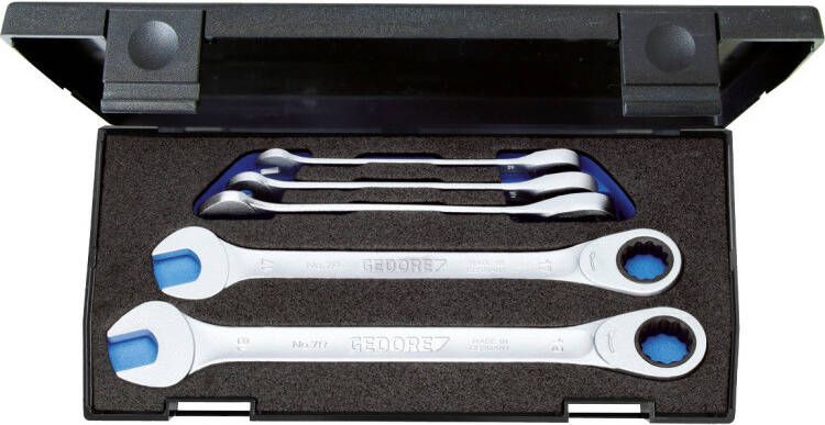 GEDORE Ring Steeksleutelset met Ratel 5 delig 2297434