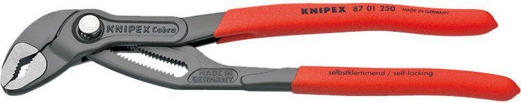 KNIPEX Cobra 250 mm 87 01 250 Getande grijpvlakken, Doorgestoken scharnier