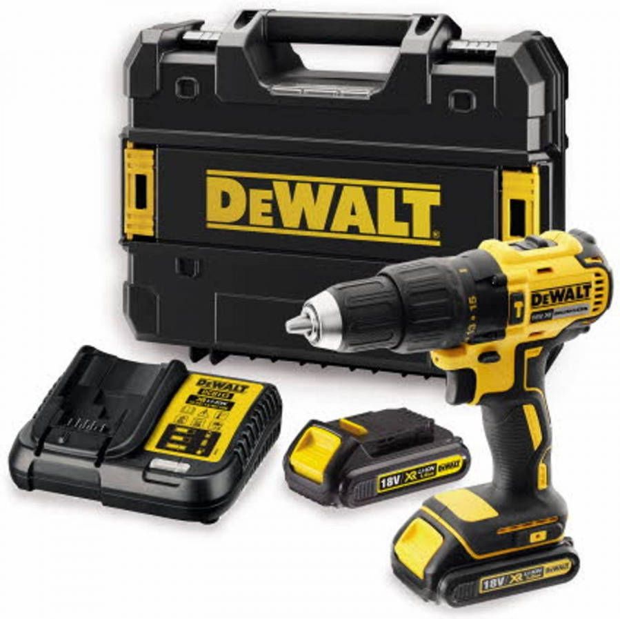 DeWalt DCD778S2T 18V Li-Ion accu Klopboor-/schroefmachine set (2x 1,5Ah accu) in Tstak 65Nm koolborstelloos