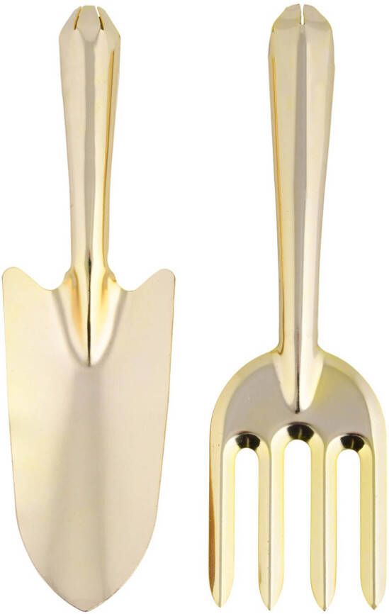 Esschert Design Gouden Tuinschep/plantenschep En Handhark Metaal 27 Cm Tuingereedschap