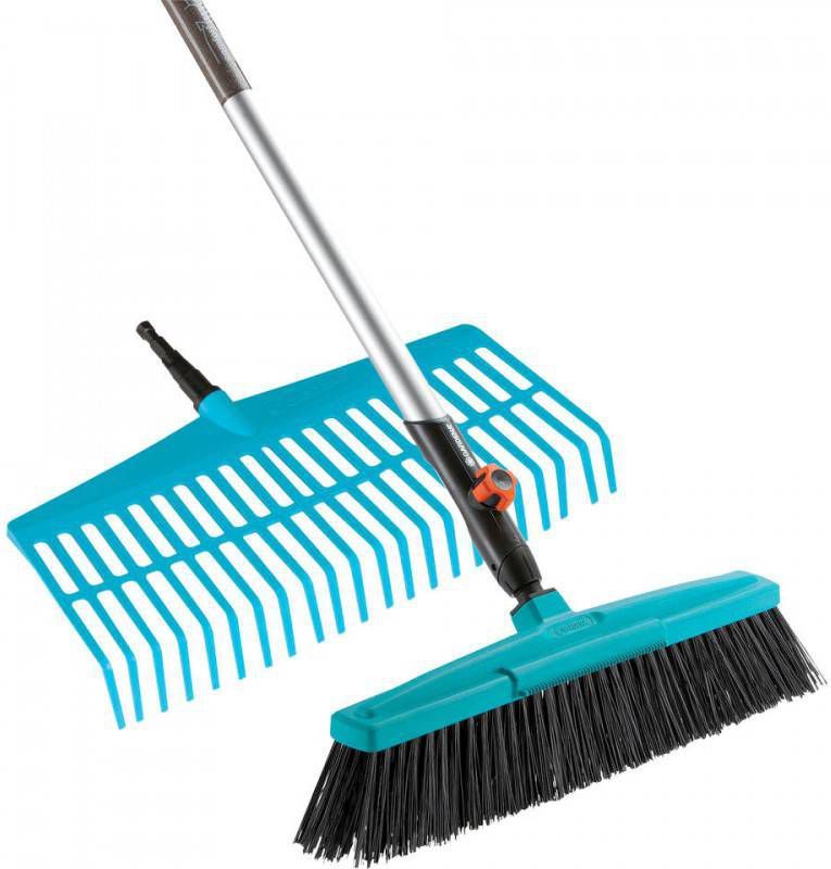 Gardena Combisystem Straatbezem En Gazonhark Met Steel 130 CM