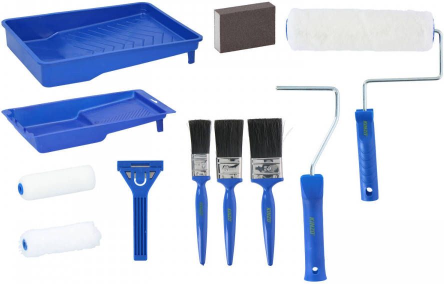 Kinzo Schilderset 12 delig Verfset Verfkwasten Verfrollers Verfbakje