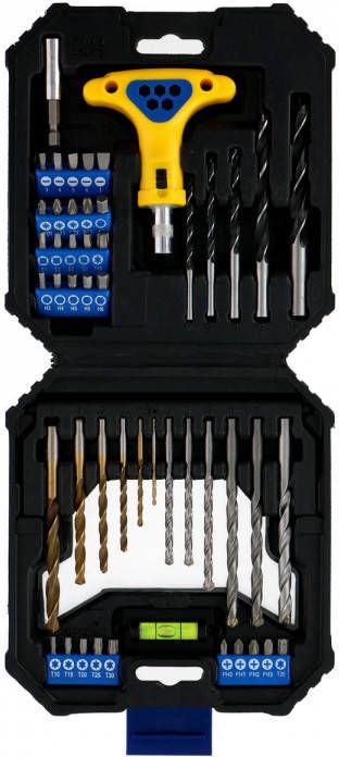 Kinzo Borenset En Bitset 50 Stuks Houtboren, Metaalboren En Betonboren Bits Voor O.a. Inbus En Torx In Koffer