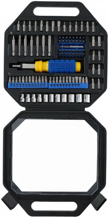 Kinzo Doppenset/Bitset 99 delig 1/4 Ratel 11 Doppen 84 Bits Gereedschapskoffer Staal