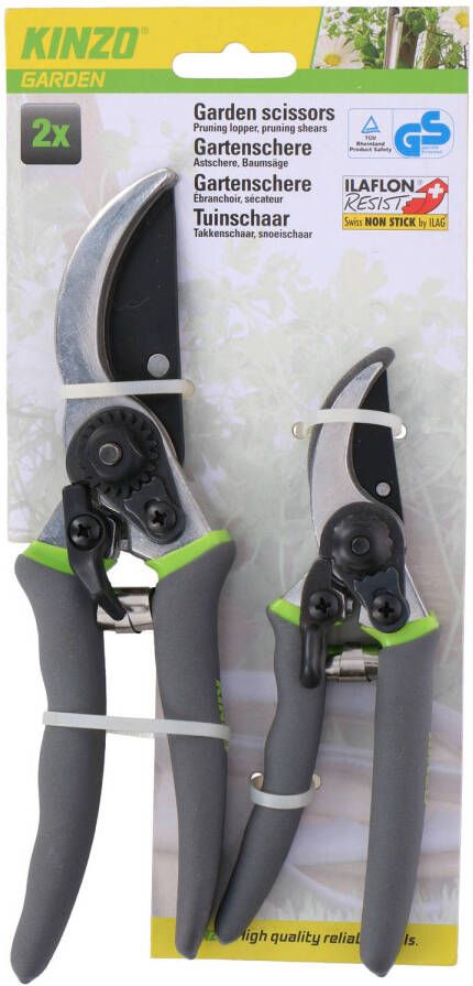 Kinzo Garden Snoeischaren 2 Stuks 21 Cm 16 Cm Speciale Coating Voor Grip, Comfort En Duurzaamheid