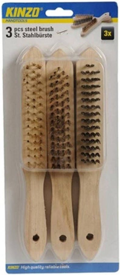 Kinzo Staalborstel Set Lengte 26 Centimeter Staal