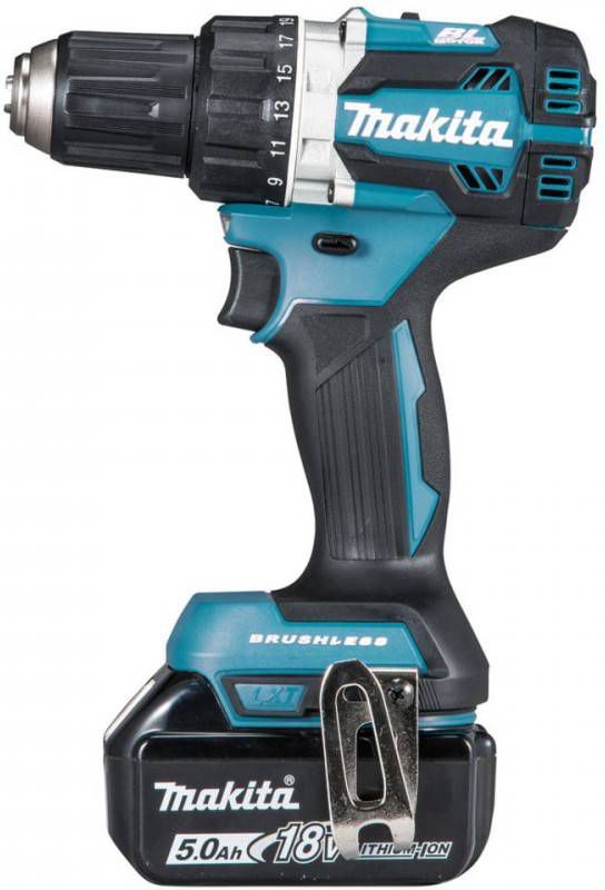 Makita Boormachine met accu en oplader 18 V blauw en zwart