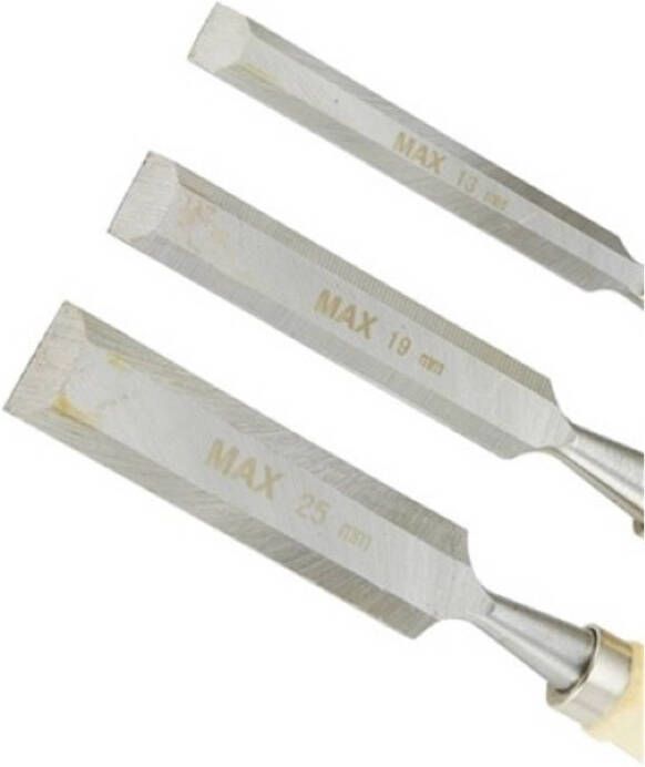 MAX Beitelset 3 Stuks Houten Handvat