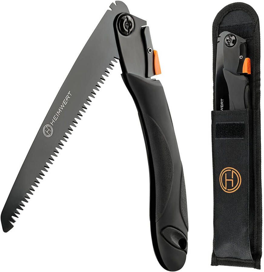 Merkloos Heimwert Inklapbare Handzaag Carbonstaal Zaagblad Anti slip Handgreep Incl. Riemtas Zwart