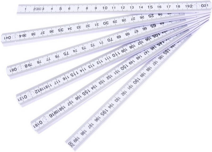 Merkloos Witte Duimstok 2 Meter Duimstokken