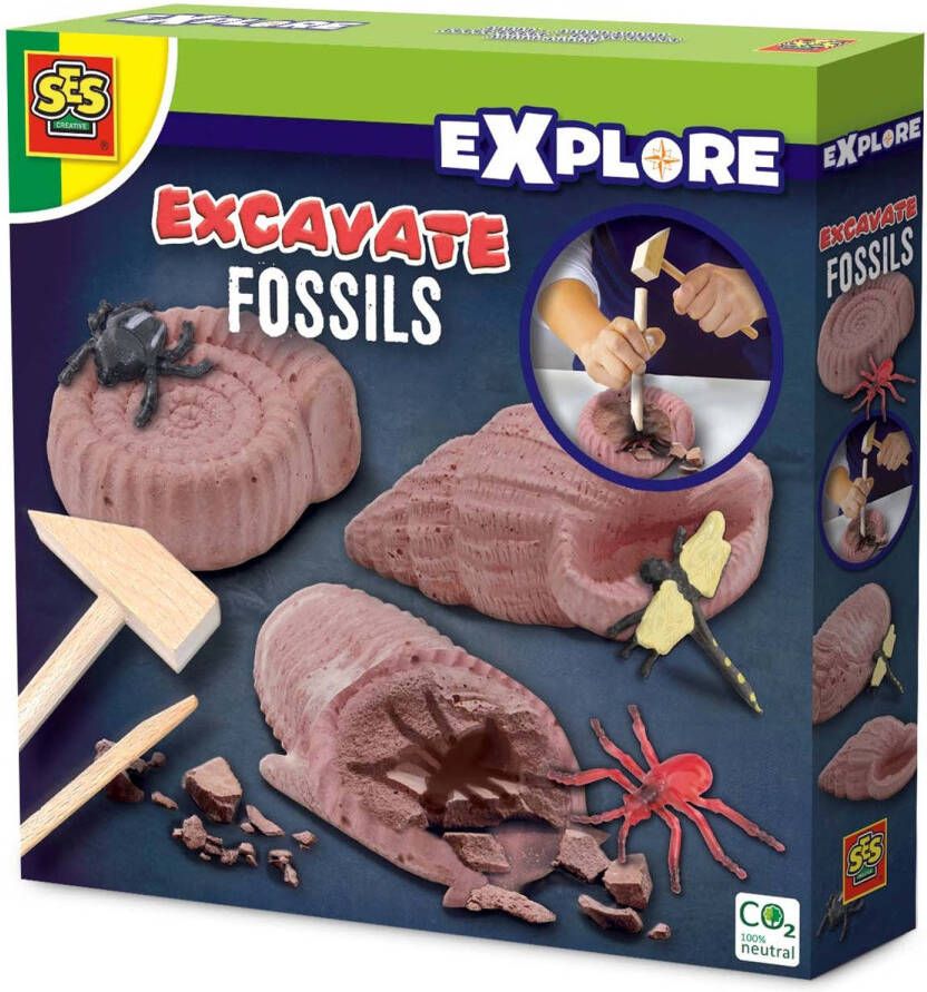 SpellenRijk Ses Creative Opgravingsspel Explore Fossielen Junior 5 delig