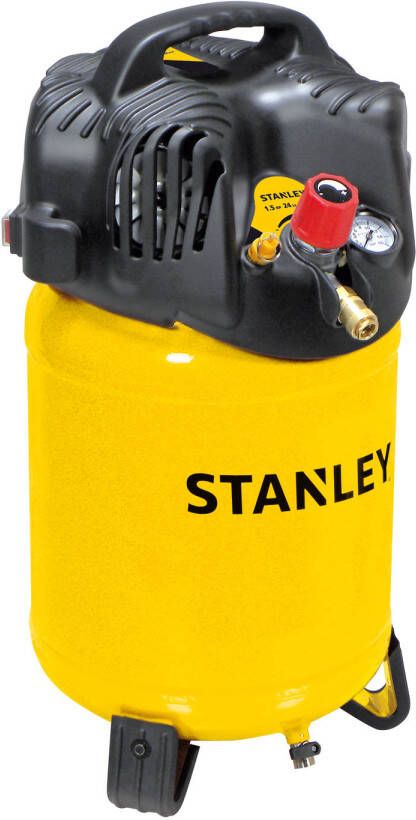 Stanley Compressor Dn200/10/24 Luchtcompressor 10 Bar 24l Met Handvat En Anti slip Voeten Olievrij Geel