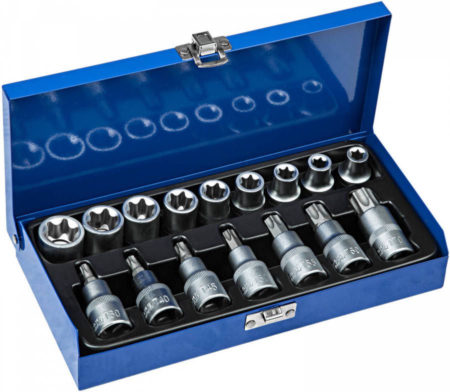 Tectake 17 Delige Doppenset Gereedschapskoffer Inclusief 16 Doppen