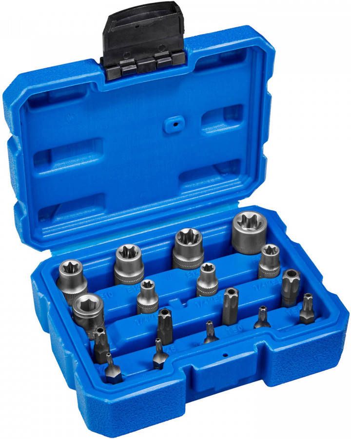 Tectake Buiten torx steeksleutelset Bitset 17 dlg. 402687