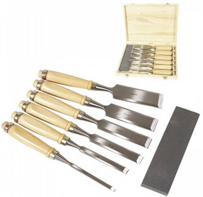Toolland 6 delige Houtbeitel Set 6 12 19 25 32 38 Mm