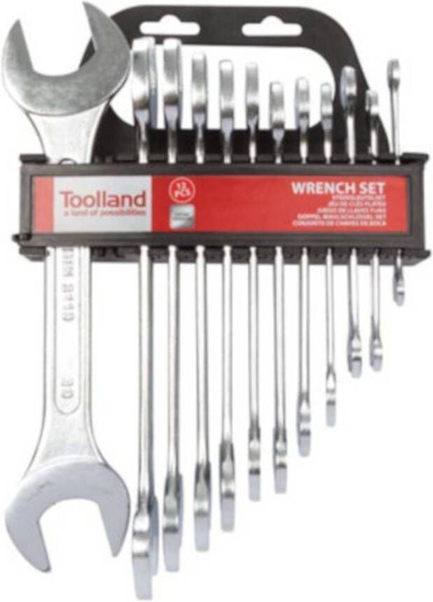 Toolland Steeksleutel Set 6 32 Mm Chroom Zilver 12 delig