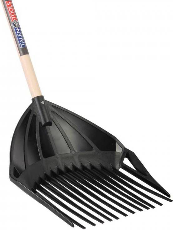 Talen Tools Bladhark en schep in 1 36.5 cm met houten steel 160 cm