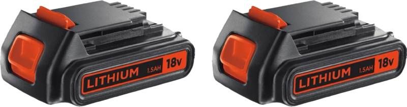 Black & Decker BLACK+DECKER Accu 18V 1, 5 Ah Li Ion(2x )
