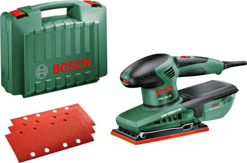 Bosch PSS 250 AE Vlakschuurmachine incl. 25 schuurbladen in koffer 250W 93 x 185mm Bosch PSS 250 AE Vlakschuurmachine incl. 25 schuurbladen in koffer 250W 93 x 185mm