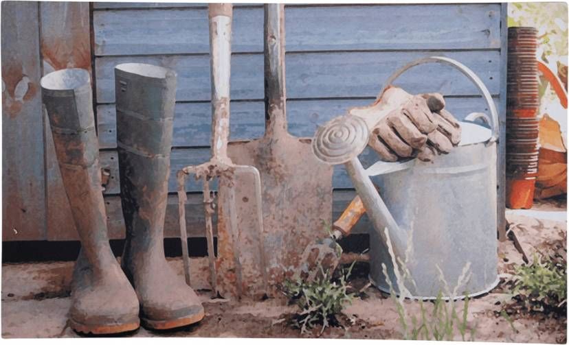 Esschert Design Deurmat Tuingereedschap/