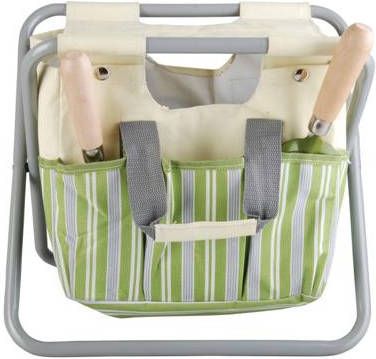 Esschert Design Tuingereedschapstoeltje gestreept/