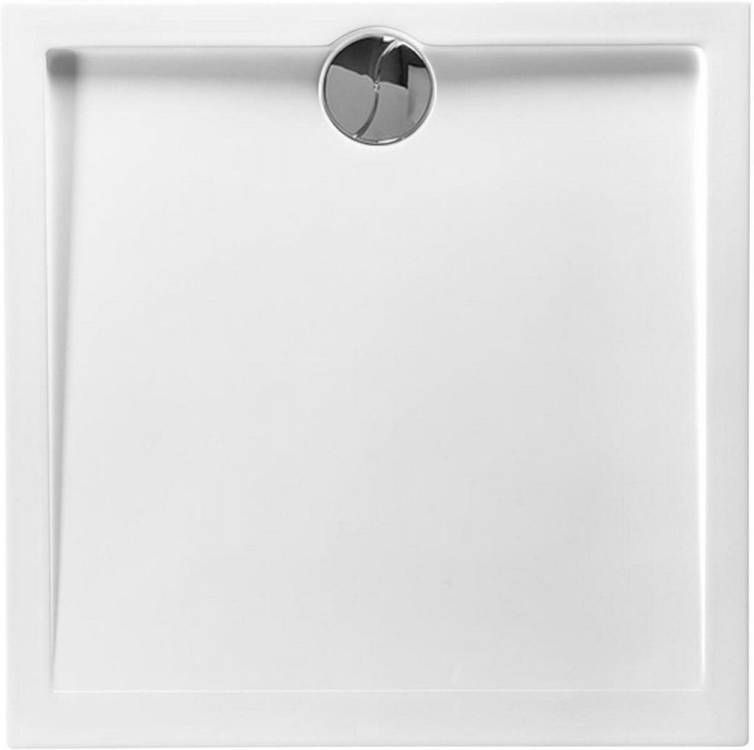 Allibert Douchebak Slim Laag Vierkant 80x80x4cm Polybeton Wit