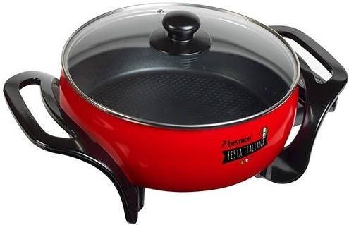 Bestron Multifunctioneel Elektrisch Fornuis &apos, &apos, Festa Italiana &apos, &apos, Met Verwijderbare Thermostaat 1500w