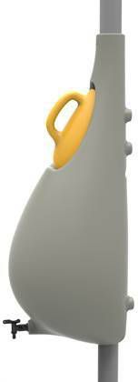 Elho Pure Raindrop Regenton Regenwatertonnen Ø 45x115 cm 70 l Grijs Oker