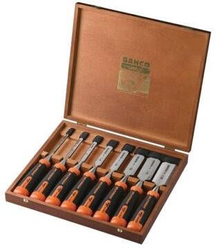 Bahco 434 S8 EUR Ergo 8 delige Steekbeitelset In Houten Koffer