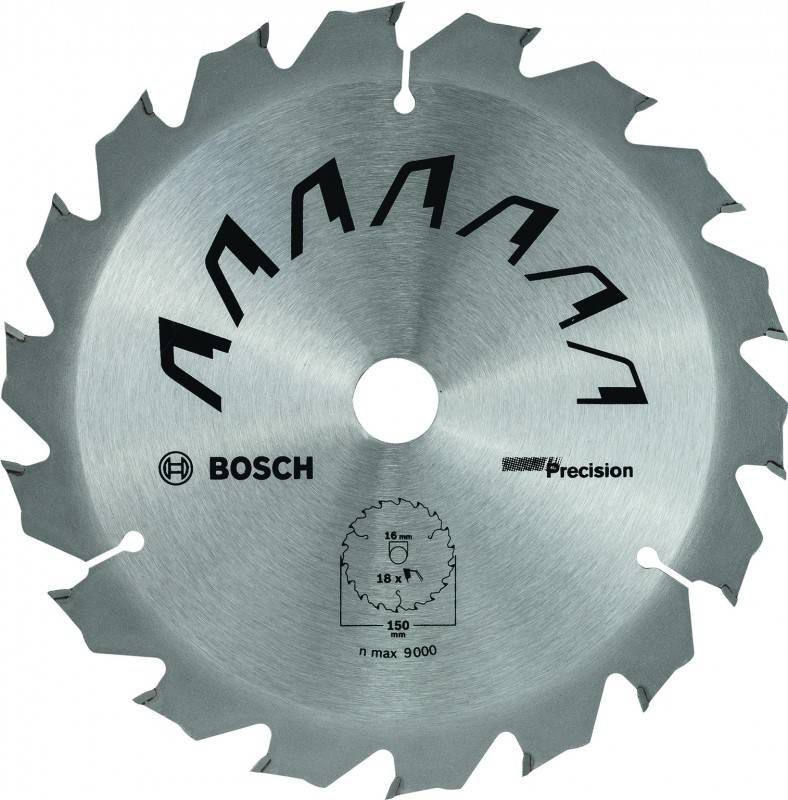 Bosch 2609256D62 Zaagblad 150 x 16 x 18T Hout
