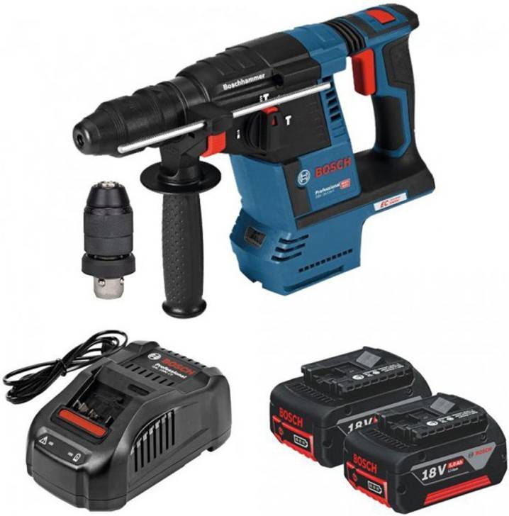 Bosch GBH 18V 26 F 18V Li Ion Accu SDS plus combihamer set(2x 5.0Ah&amp, 8.0 ProCORE accu)in L Boxx 2, 6J koolborstelloos