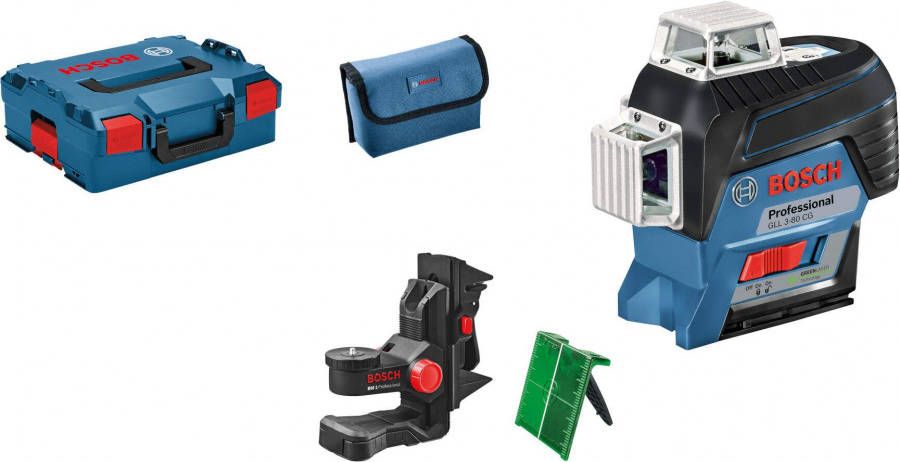 Bosch GLL 3 80 CG SOLO 12V Li Ion accu kruislijnlaser body in L Boxx Groen