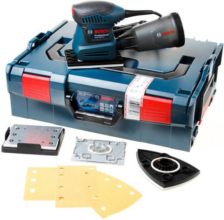 BOSCH PROFESSIONAL Multischuurmachine GSS160 180 Watt Met 3 Schuurbladen En L-BOXX