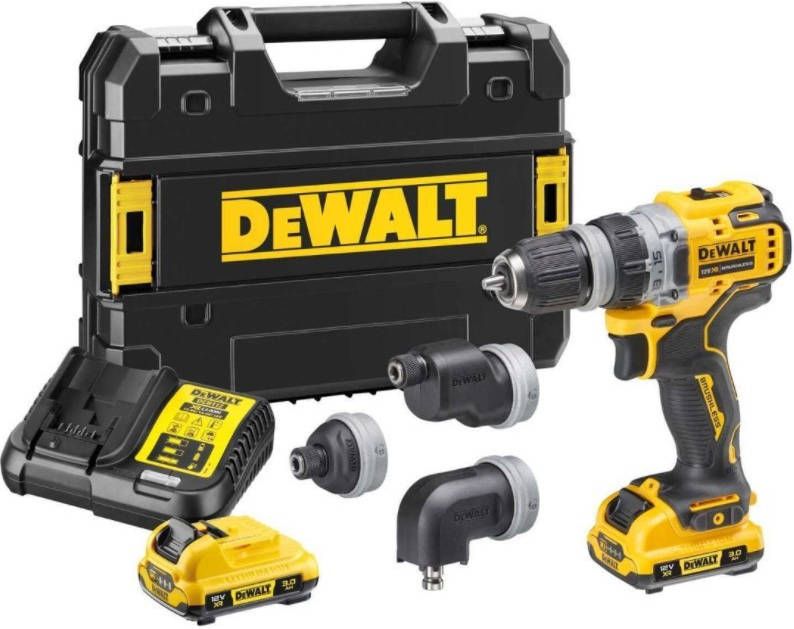DeWALT DCD703L2T 12V Li ion Accu Schroefboormachine Set(2x 3.0Ah)Multi head In TSTAK Koffer