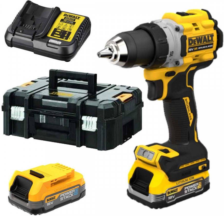 DeWALT DCD805E2T QW 18V Li ion XR Accu Klopboor -/schroefmachine G3 Set(2x Powerstack Accu)In TSTAK Koffer