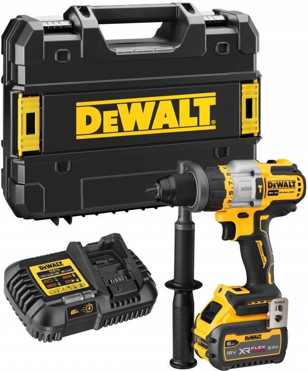 DeWALT DCD999T1 QW 18V Li ion FlexVolt Accu Klopboor/schroefmachine Set(1x 6.0Ah)In TSTAK Koffer