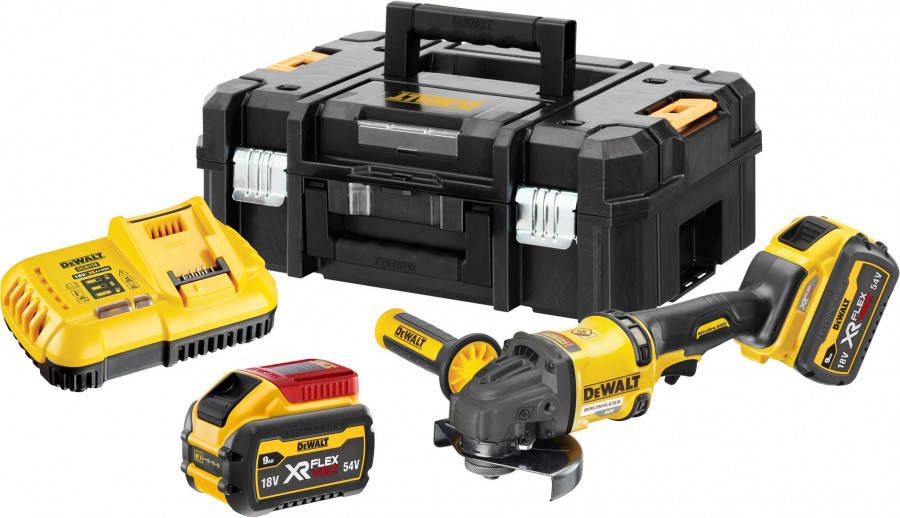 DeWALT DCG418X2 QW 54V Li ion FlexVolt Accu Haakse Slijper Set(2x 9.0Ah) 125mm