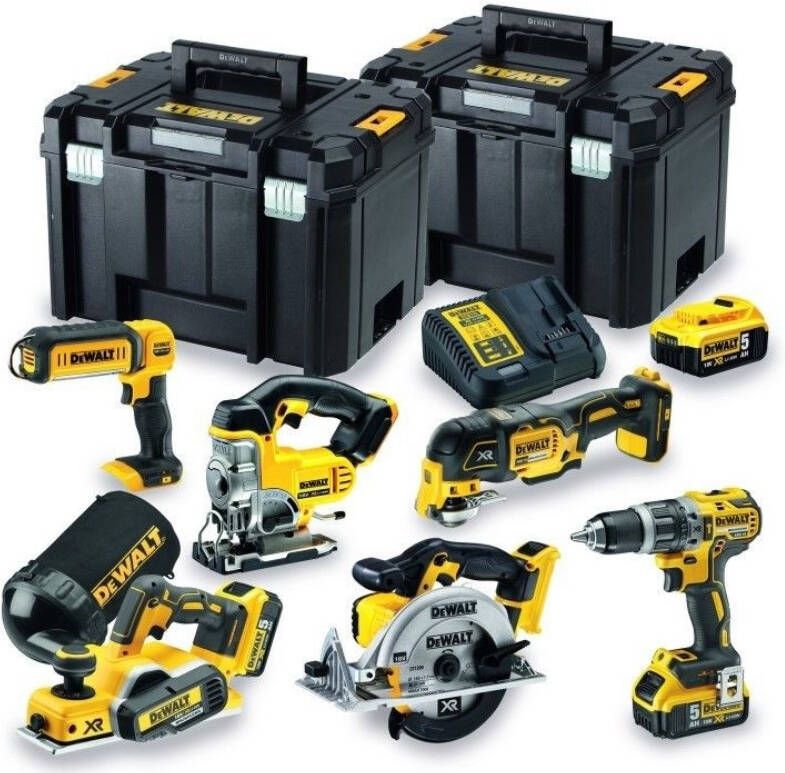 DeWALT DCK665P3T QW 18V Li ion Accu 6 delige Combiset(3x 5.0Ah)In T Stak