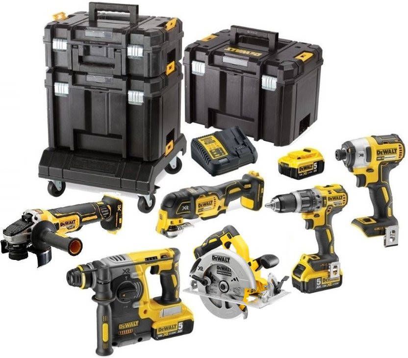 DeWALT DCK685P3T 18V Li Ion Accu 6 delige Combiset(3x 5, 0Ah Accu)In TSTAK(incl. Trolley) Koolborstelloos