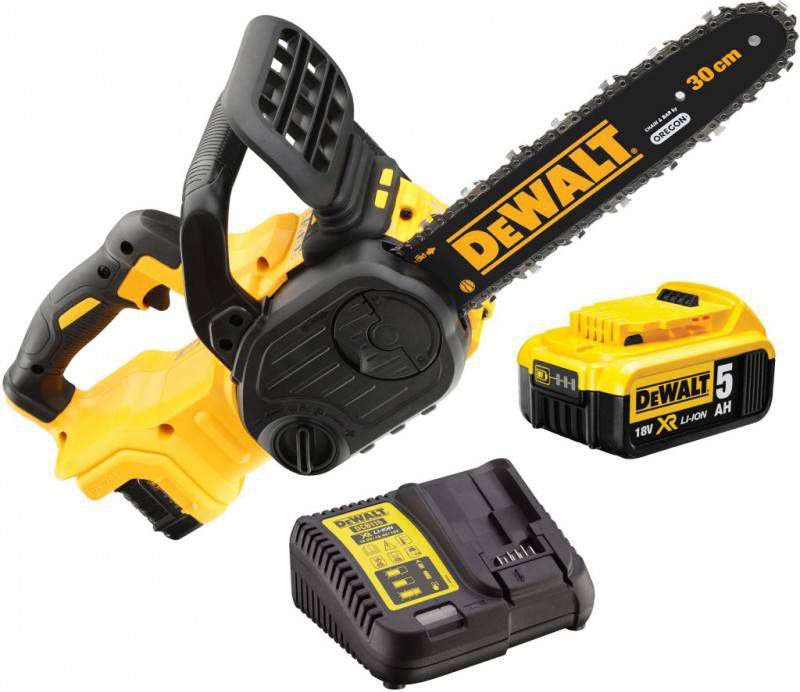 DeWALT DCM565P1 18V XR Li ion Kettingzaag set(1x 5.0Ah accu) Koolborstelloos