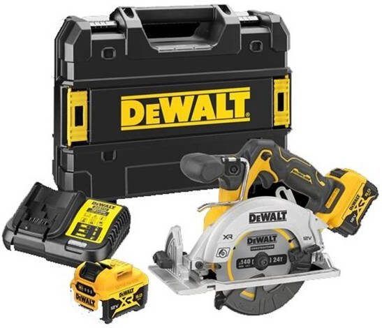 DeWALT DCS512P2 QW 12V Li ion Accu Cirkelzaag Set(2x 5.0Ah)In TSTAK Koffer 140mm