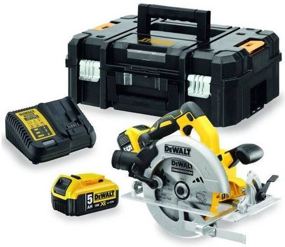DeWALT DCS572P2 QW 18V Li ion XR Accu Cirkelzaag Set(2x 5.0Ah)In Koffer 184 Mm