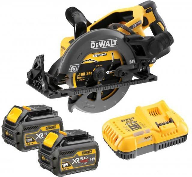 DeWALT DCS577T2 54V XR FlexVolt Li Ion Accu cirkelzaag set(2x 6.0Ah accu) 190mm koolborstelloos