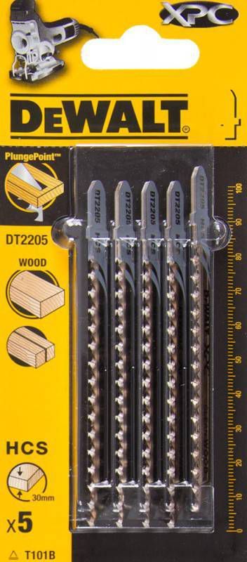 DeWALT DT2205 HCS Decoupeerzaagblad XPC 2.5mm tandafstand Hout(5st )