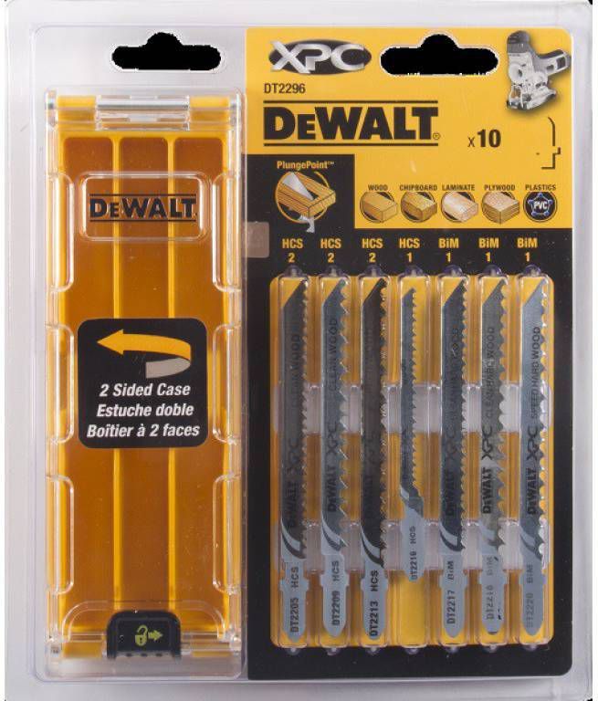 DeWALT DT2296 10 delig Decoupeerzaagblad set XPC in cassette Hout/Kunststof/Laminaat