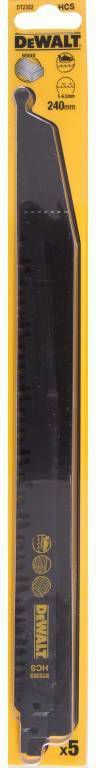 DeWALT DT2352 Reciprozaagblad 240 x 5, 0/6, 5mm Hout(5st )