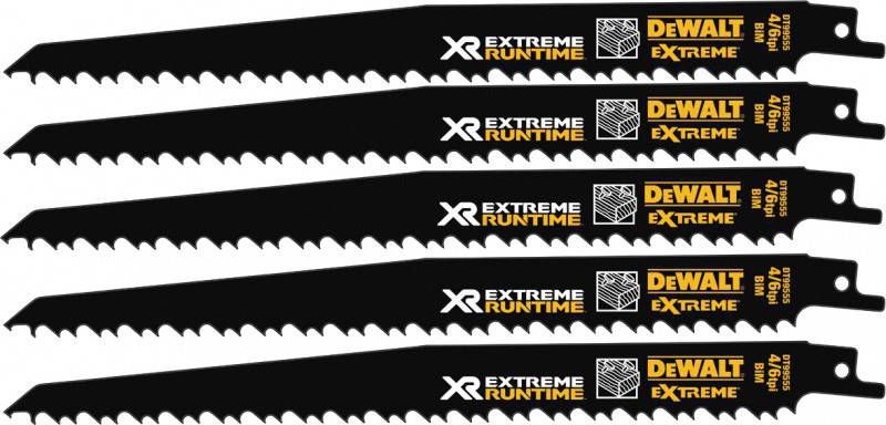 DeWALT DT99555 Reciprozaagblad 230mm Hout met spijkers(5st )