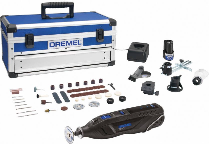 DREMEL 8260 5/65 12V Li ion Multitool Set(2x3.0Ah)In Aluminium Koffer + 65 Acc Koolborstelloos
