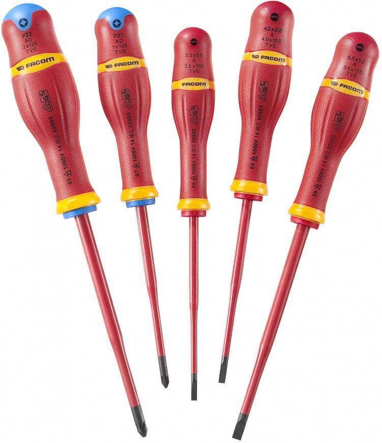 Facom Set van 5 schroevendraaiers Protwist® Borneo Slim geïsoleerd 1000 V